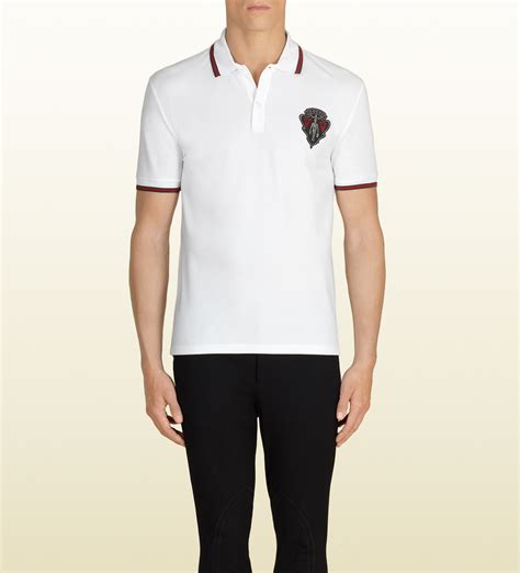 polo gucci white|white gucci polo shirts.